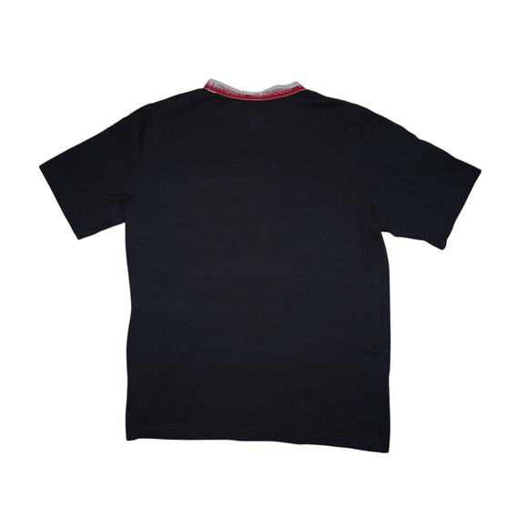 Kappa Black T-Shirt Men’s Small Logo Collar Detail Streetwear Tee - Picture 2 of 5